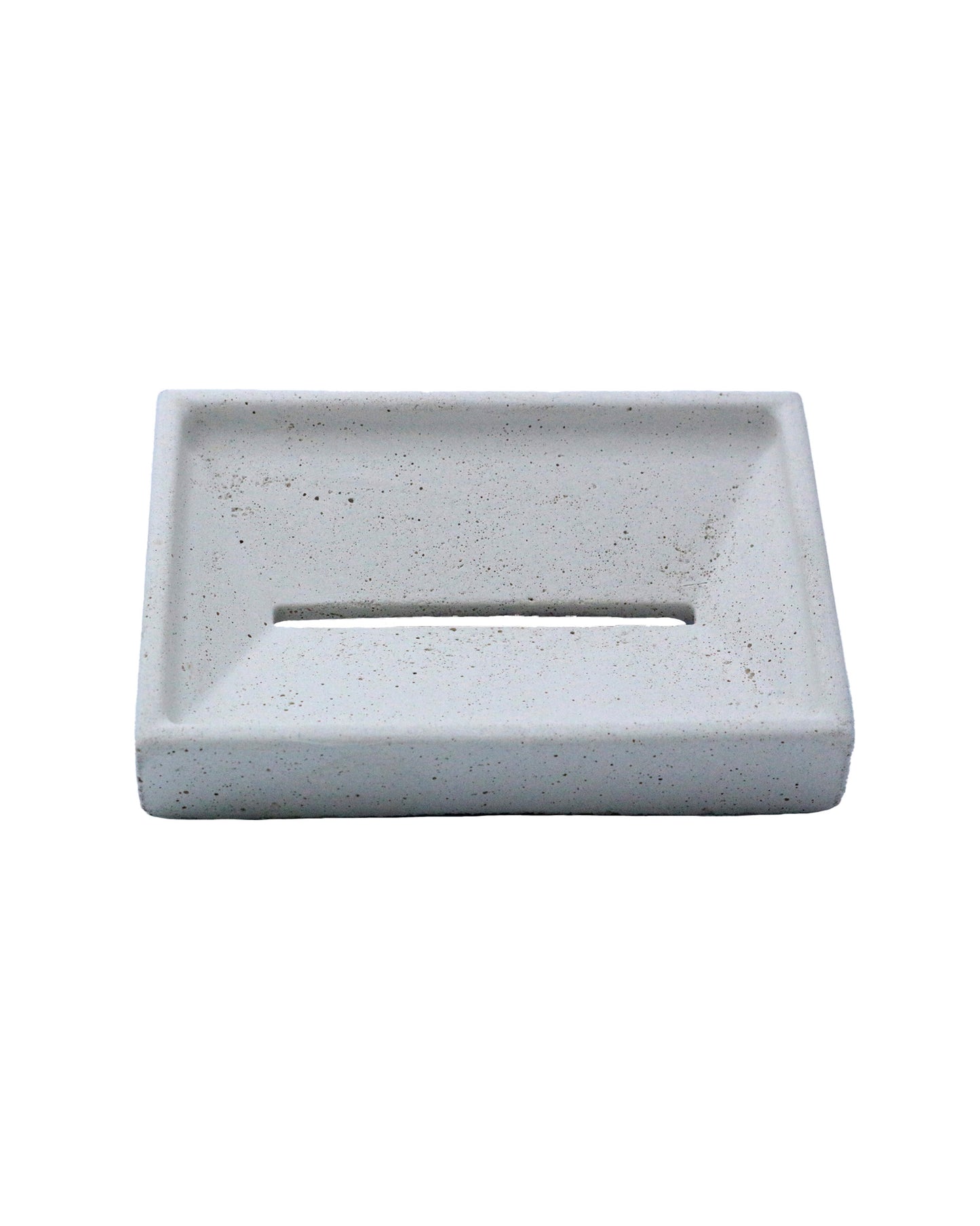 MINIMALIST RECTANGULAR WHITE CEMENT SOAP TRAY 4" x 2 3/4" x 3/4"